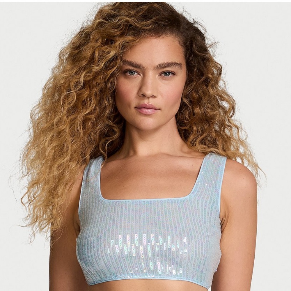 VS Shimmering Sequin Crop Top